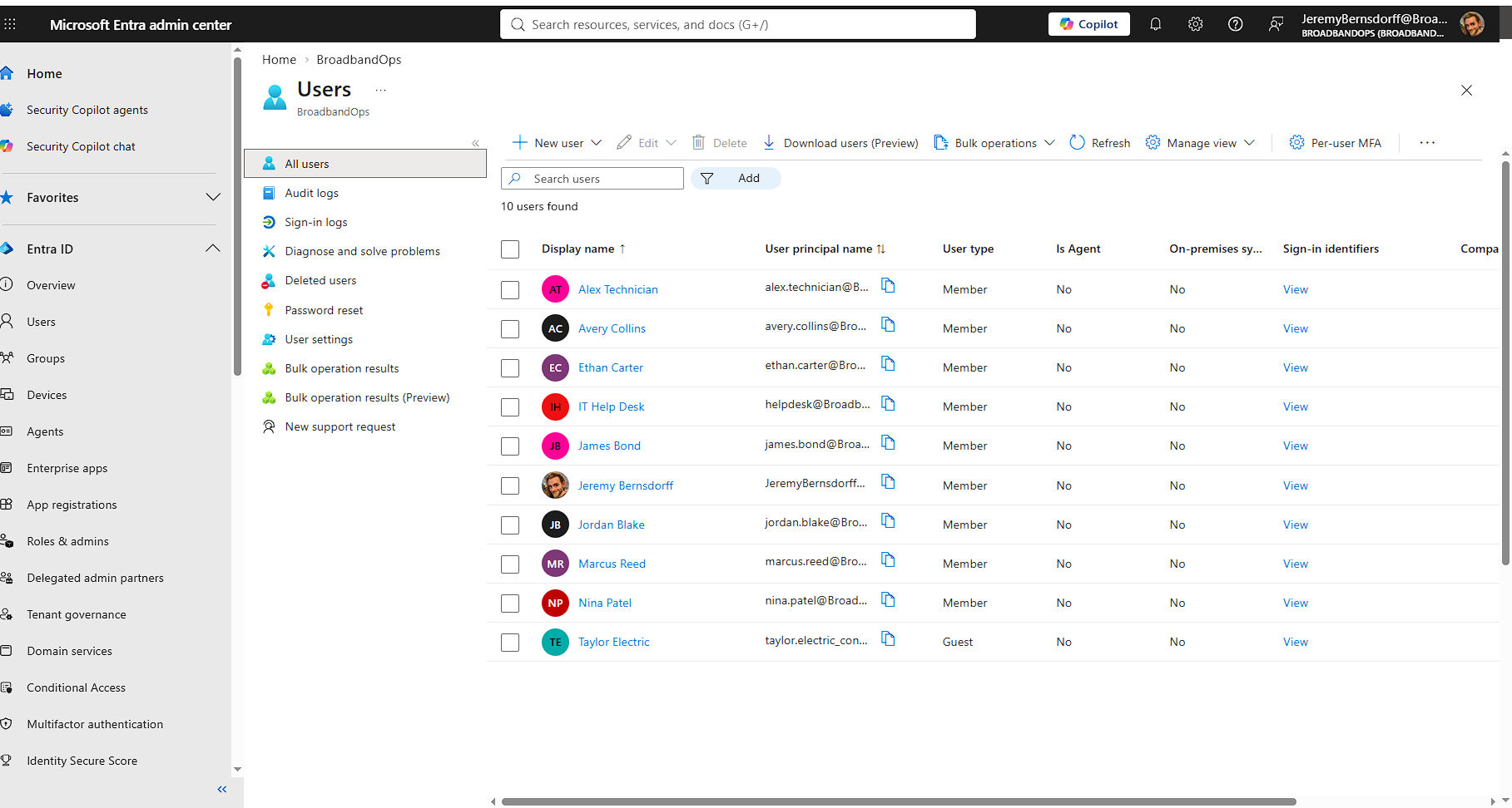 Microsoft Entra ID users and groups administration